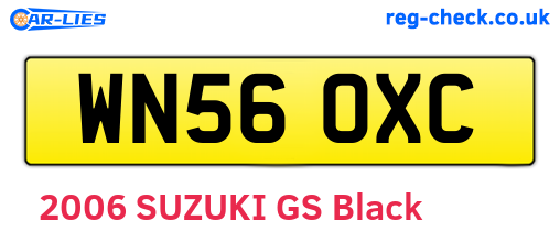 WN56OXC are the vehicle registration plates.