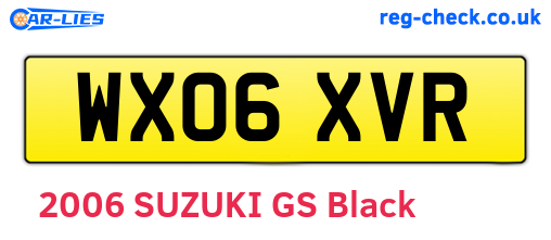 WX06XVR are the vehicle registration plates.