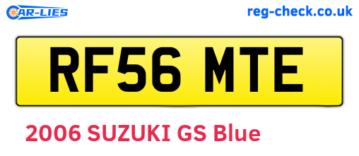RF56MTE are the vehicle registration plates.