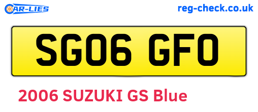 SG06GFO are the vehicle registration plates.