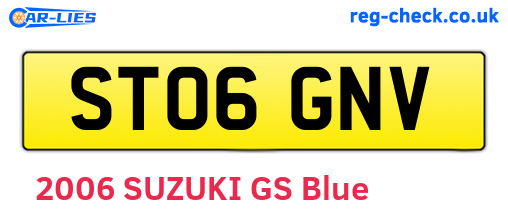 ST06GNV are the vehicle registration plates.