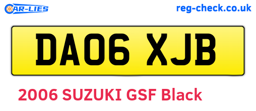 DA06XJB are the vehicle registration plates.