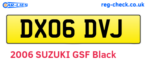 DX06DVJ are the vehicle registration plates.