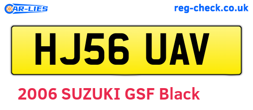 HJ56UAV are the vehicle registration plates.