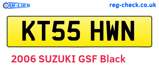 KT55HWN are the vehicle registration plates.