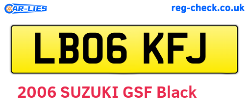 LB06KFJ are the vehicle registration plates.