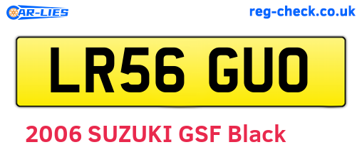 LR56GUO are the vehicle registration plates.