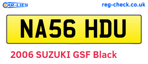 NA56HDU are the vehicle registration plates.