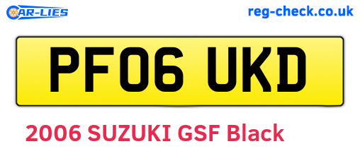 PF06UKD are the vehicle registration plates.