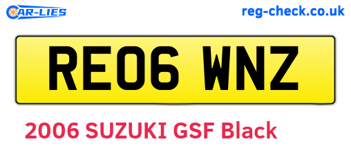 RE06WNZ are the vehicle registration plates.