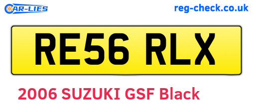 RE56RLX are the vehicle registration plates.