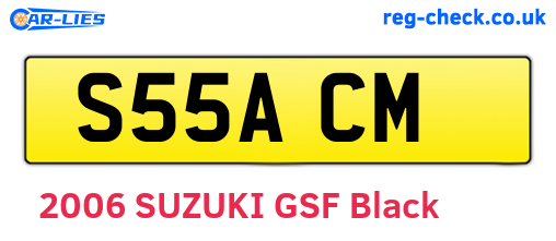 S55ACM are the vehicle registration plates.