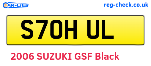 S70HUL are the vehicle registration plates.