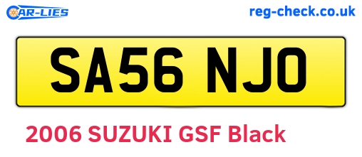 SA56NJO are the vehicle registration plates.