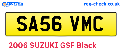 SA56VMC are the vehicle registration plates.