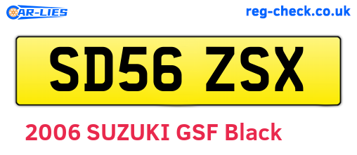 SD56ZSX are the vehicle registration plates.