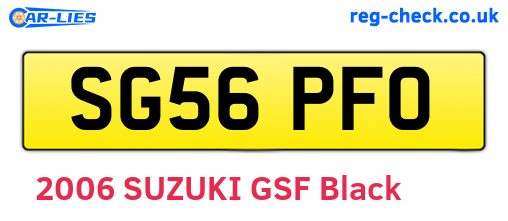 SG56PFO are the vehicle registration plates.