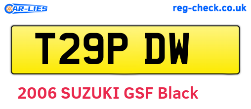 T29PDW are the vehicle registration plates.