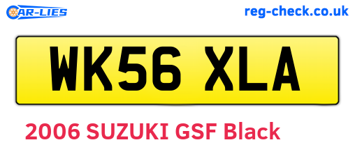 WK56XLA are the vehicle registration plates.