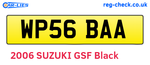 WP56BAA are the vehicle registration plates.