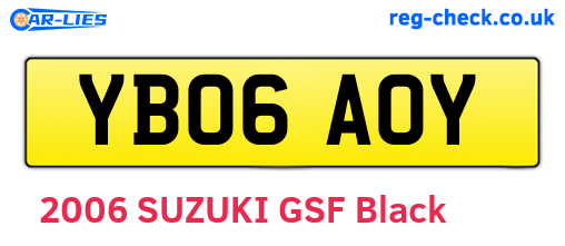 YB06AOY are the vehicle registration plates.