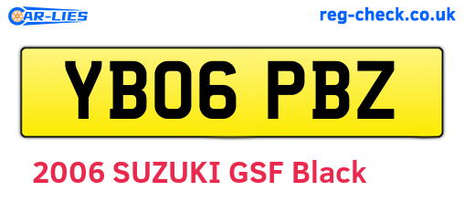 YB06PBZ are the vehicle registration plates.