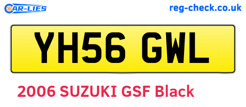 YH56GWL are the vehicle registration plates.