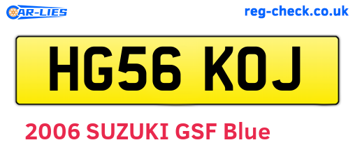 HG56KOJ are the vehicle registration plates.
