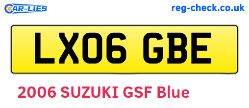 LX06GBE are the vehicle registration plates.