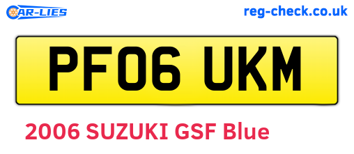 PF06UKM are the vehicle registration plates.