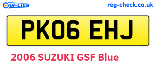 PK06EHJ are the vehicle registration plates.
