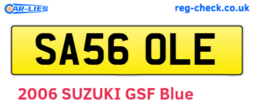SA56OLE are the vehicle registration plates.