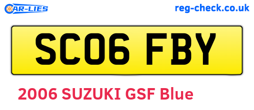 SC06FBY are the vehicle registration plates.