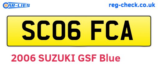 SC06FCA are the vehicle registration plates.