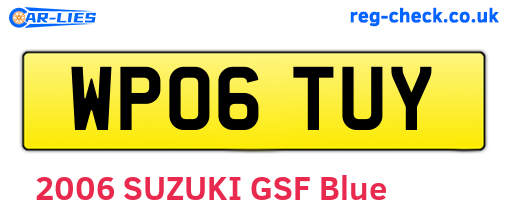 WP06TUY are the vehicle registration plates.