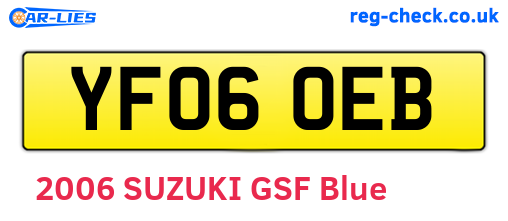 YF06OEB are the vehicle registration plates.