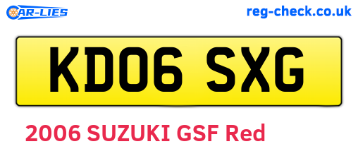 KD06SXG are the vehicle registration plates.