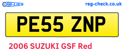 PE55ZNP are the vehicle registration plates.