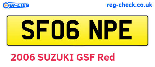 SF06NPE are the vehicle registration plates.