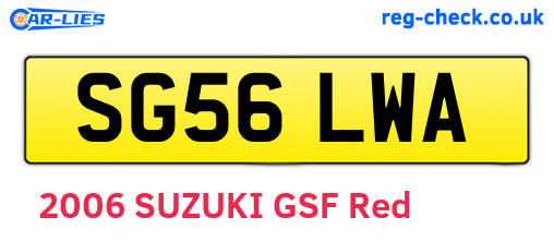 SG56LWA are the vehicle registration plates.