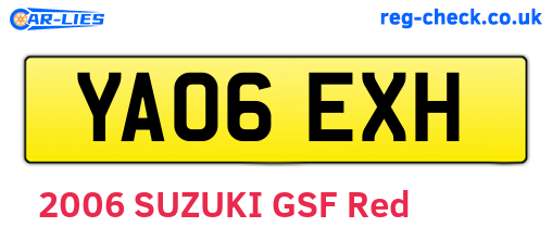 YA06EXH are the vehicle registration plates.
