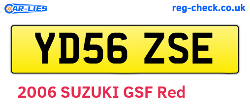 YD56ZSE are the vehicle registration plates.