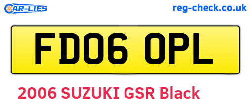 FD06OPL are the vehicle registration plates.
