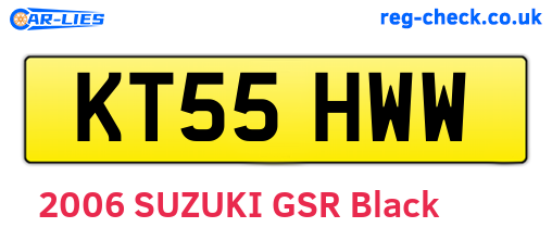 KT55HWW are the vehicle registration plates.