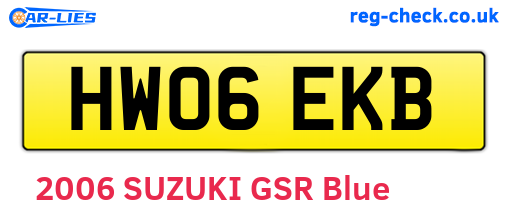 HW06EKB are the vehicle registration plates.
