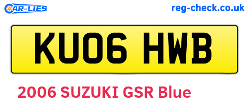 KU06HWB are the vehicle registration plates.