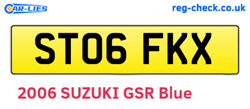 ST06FKX are the vehicle registration plates.