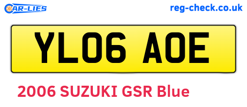 YL06AOE are the vehicle registration plates.