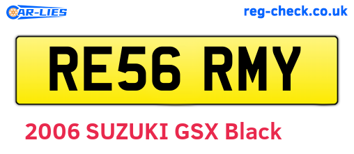 RE56RMY are the vehicle registration plates.