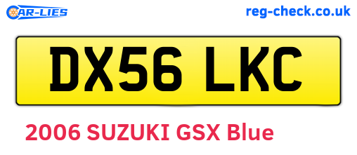 DX56LKC are the vehicle registration plates.